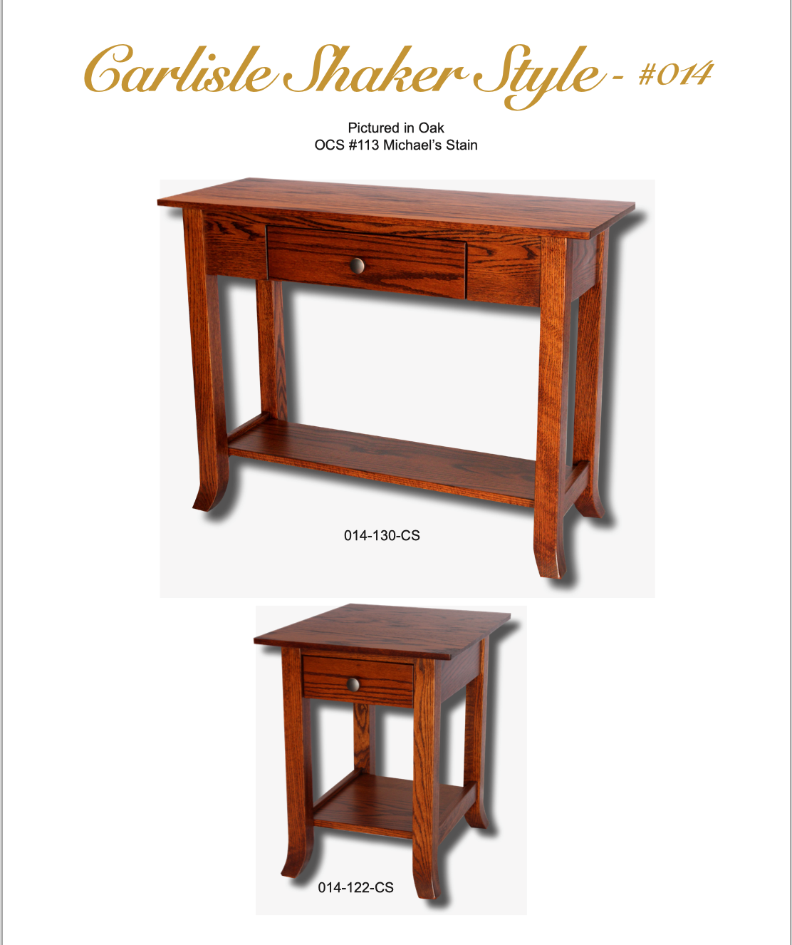 Carlisle Shaker 18" x 22" End Table With Drawer
