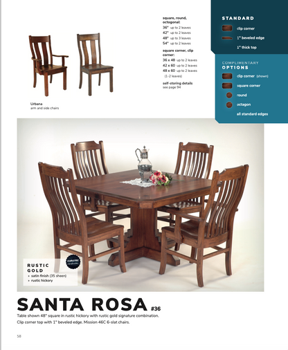 Santa Rosa Table and Chair Set
