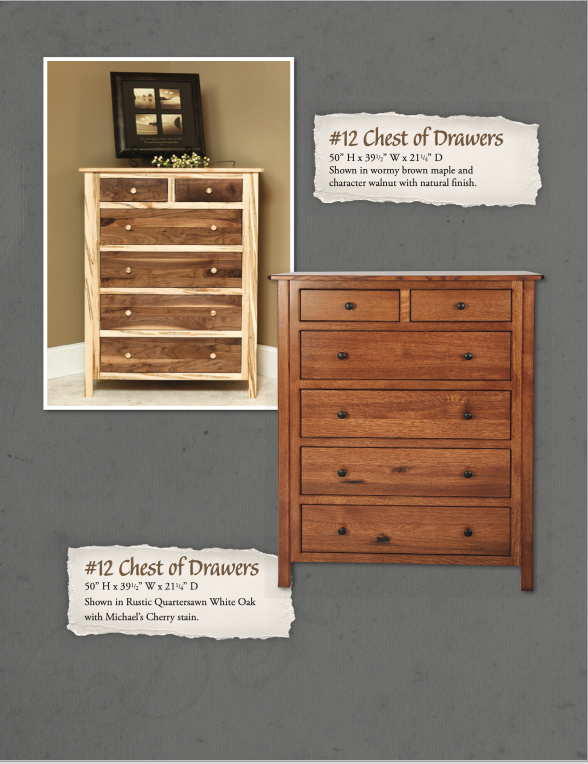 Cornwell Bedroom Set (Wormy Maple & Walnut Woods)