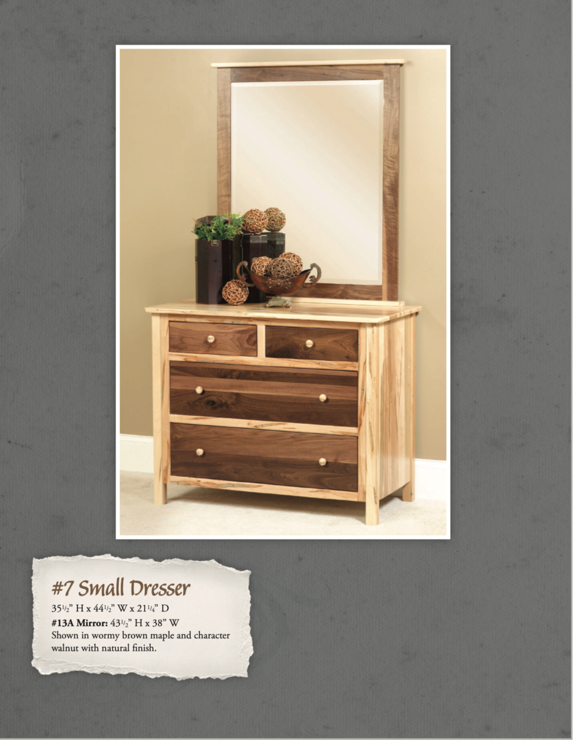 Cornwell Bedroom Set (Wormy Maple & Walnut Woods)