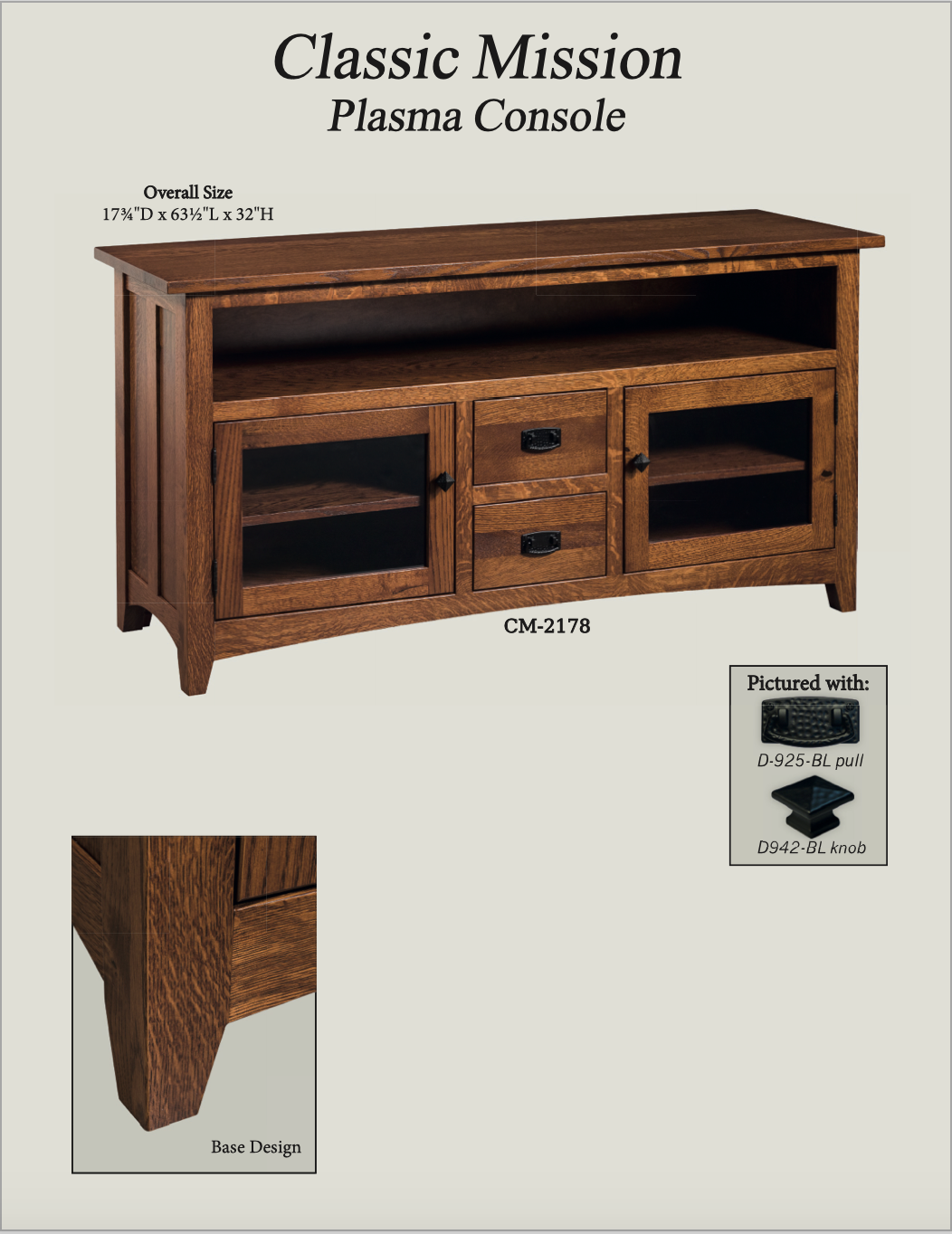 Classic Mission 63″ TV Console