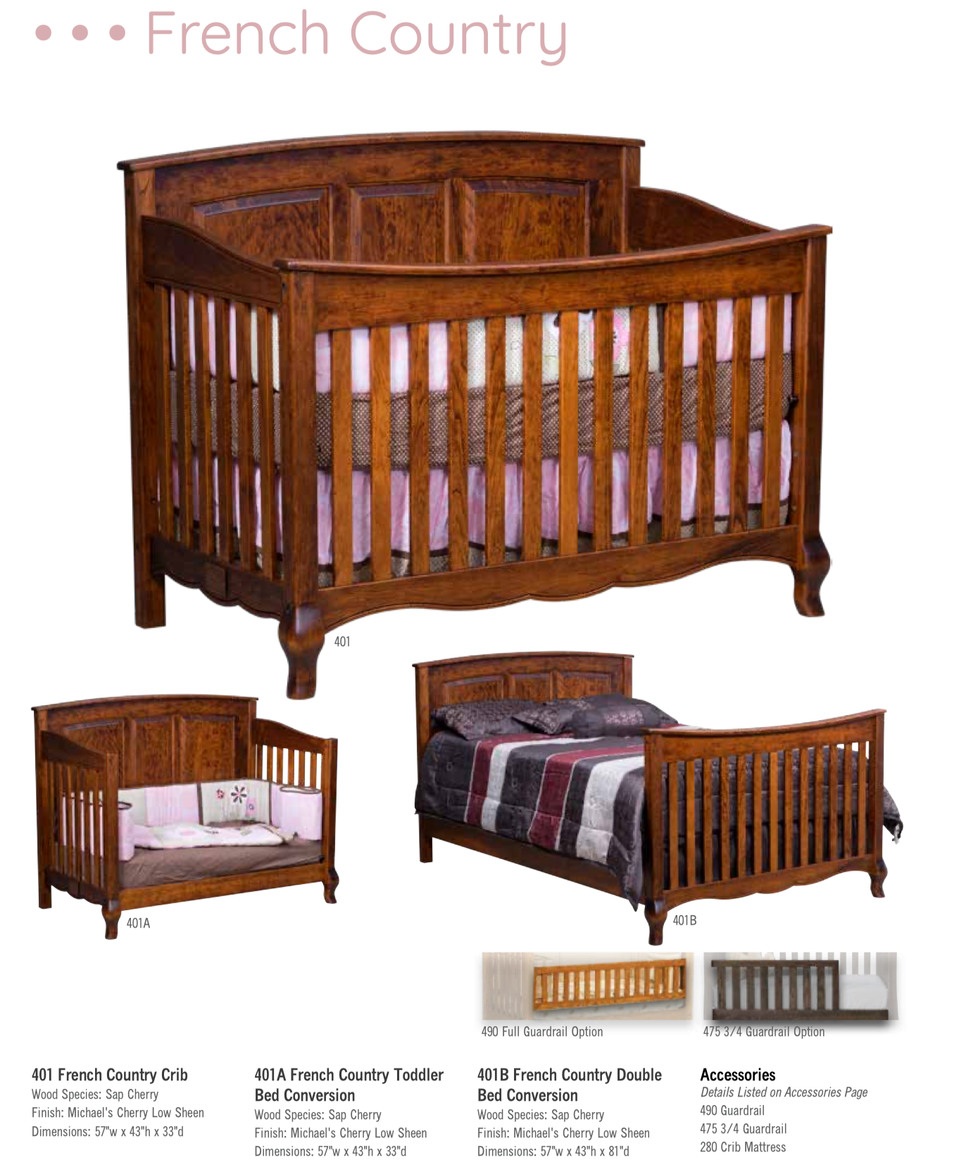 French Country Convertible Crib Collection