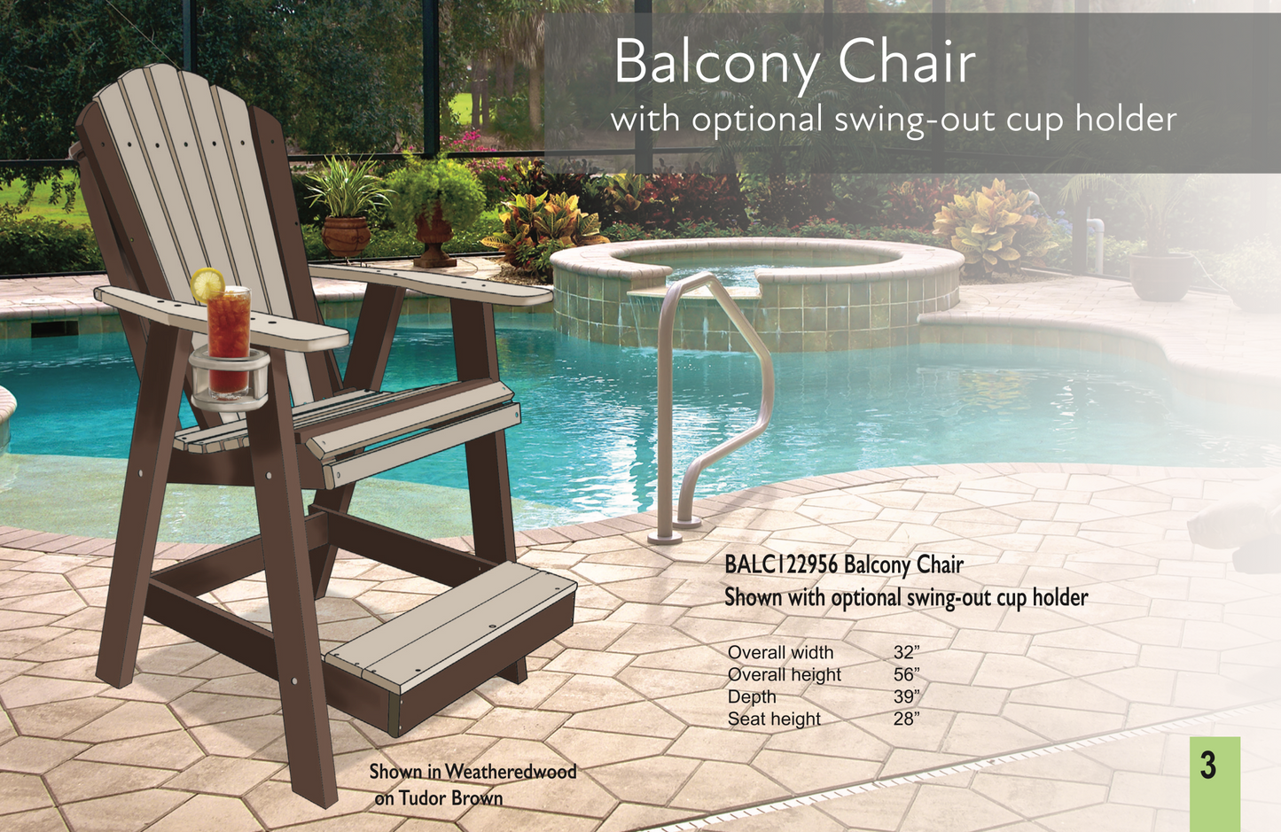 Poly Adirondack Balcony Chair