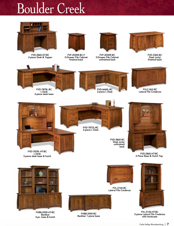 Boulder Creek Writers Desk W/Finished Backside