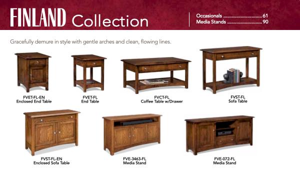 Finland Open Sofa Table W/Drawer