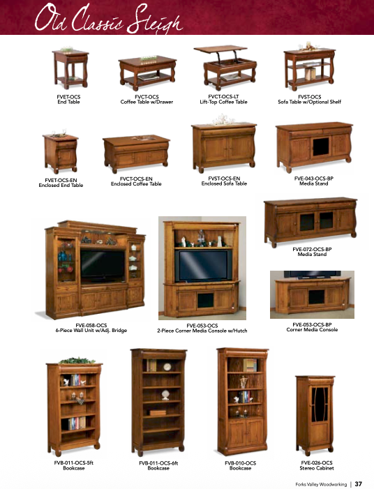 Old Classic Sleigh 4 Door, 2 Drawer Media Stand