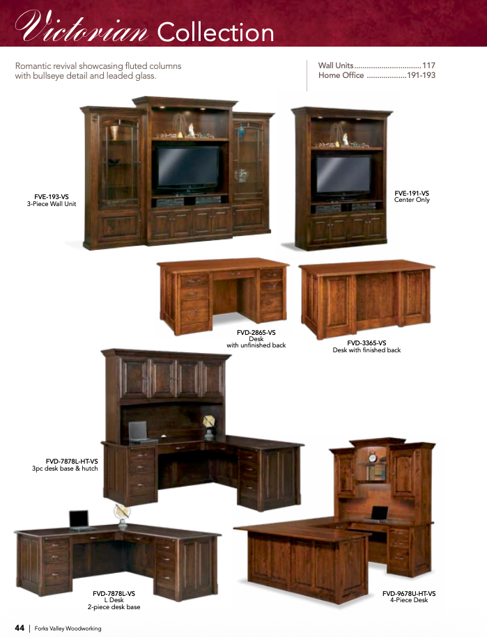 Victorian 3Pc Wall Unit W/Bookcase On Each Side W/Fluting