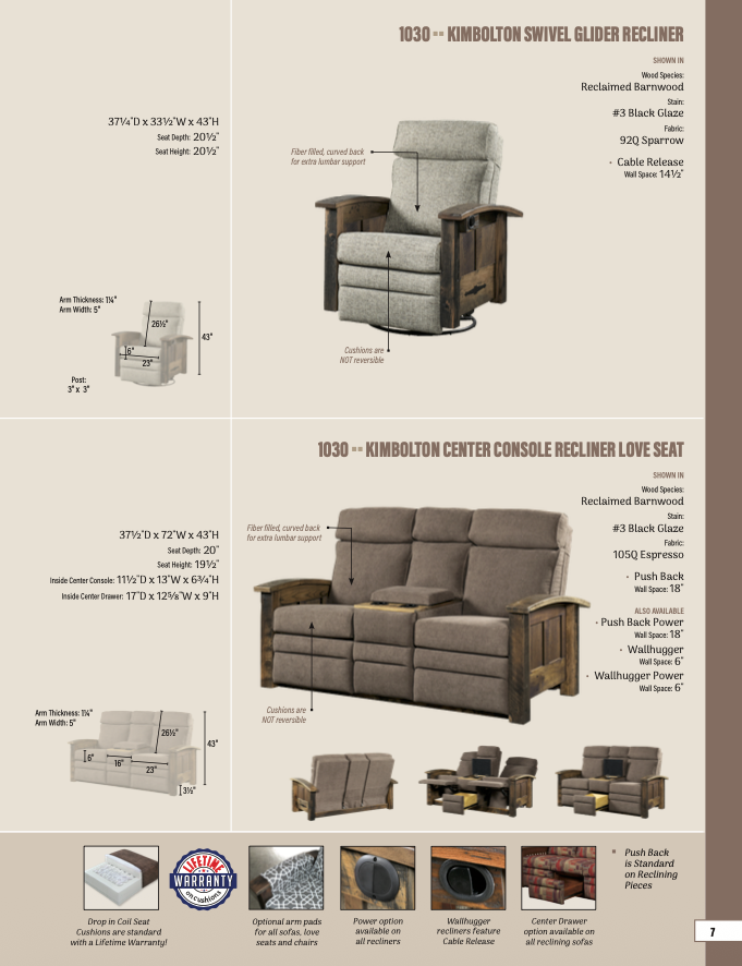 Kimbolton Center Console Recliner Love Seat