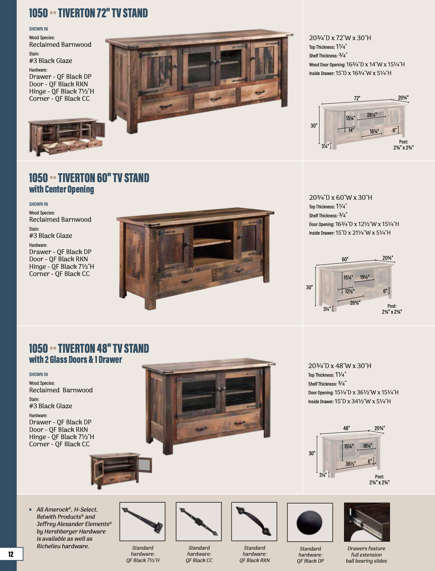 Tiverton 60" TV Stand w/ 2 Wood Doors
