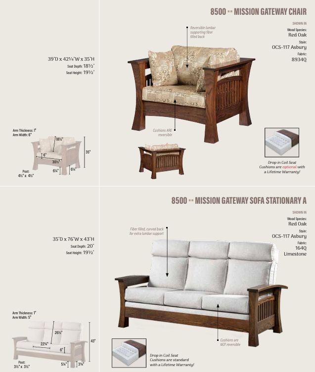 Mission Gateway Sofa, Stationary A