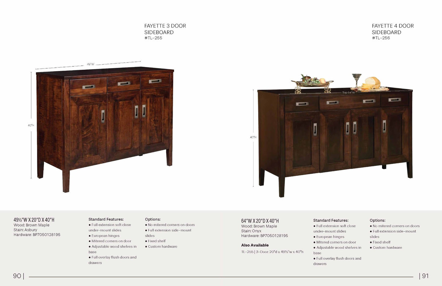 Fayette 3 Door Sideboard