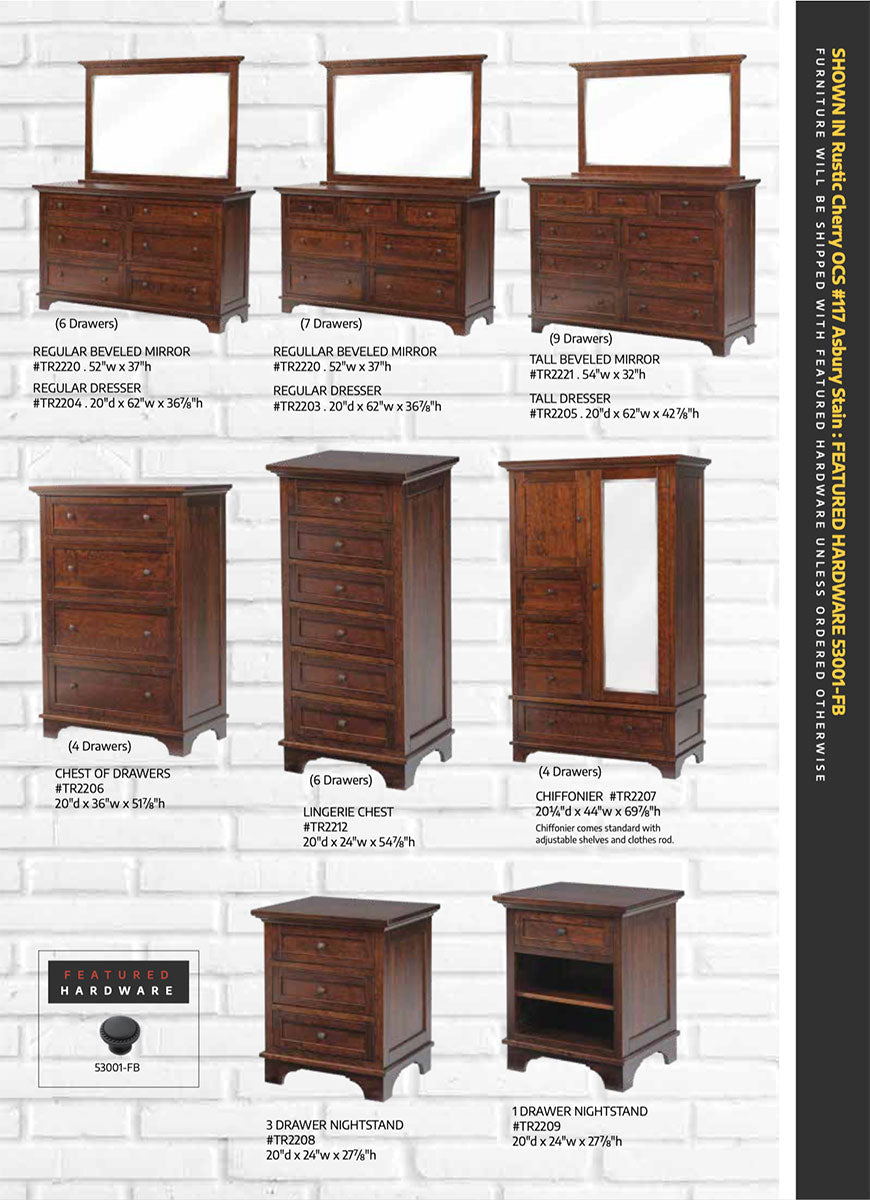 Arlington Bed W/Tr2090 Drawer Unit (6 Drawer)