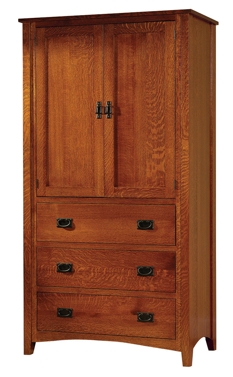 Mission Antique 3 Drawer Armoire - 40"W