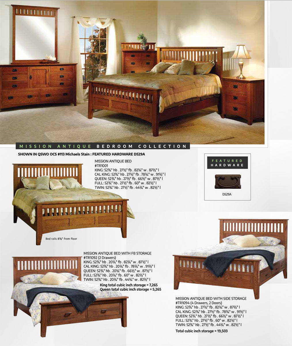 Mission Antique 3 Drawer Chest of Drawers - 36"W