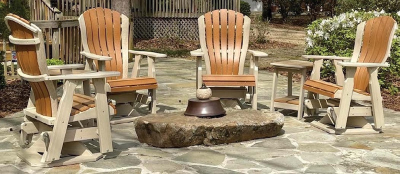 Poly Adirondack Bentback Bar Height Swivel Glider