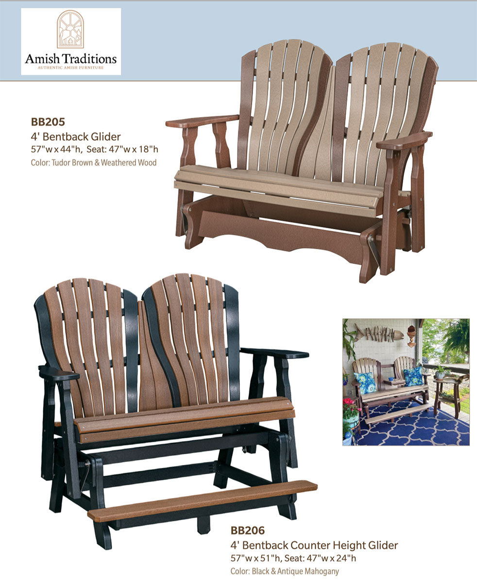 Poly Adirondack 4' Bentback Glider