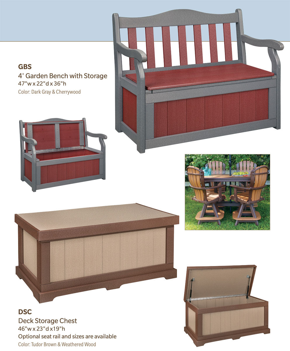 Poly 4' Garden Bench w/Storage