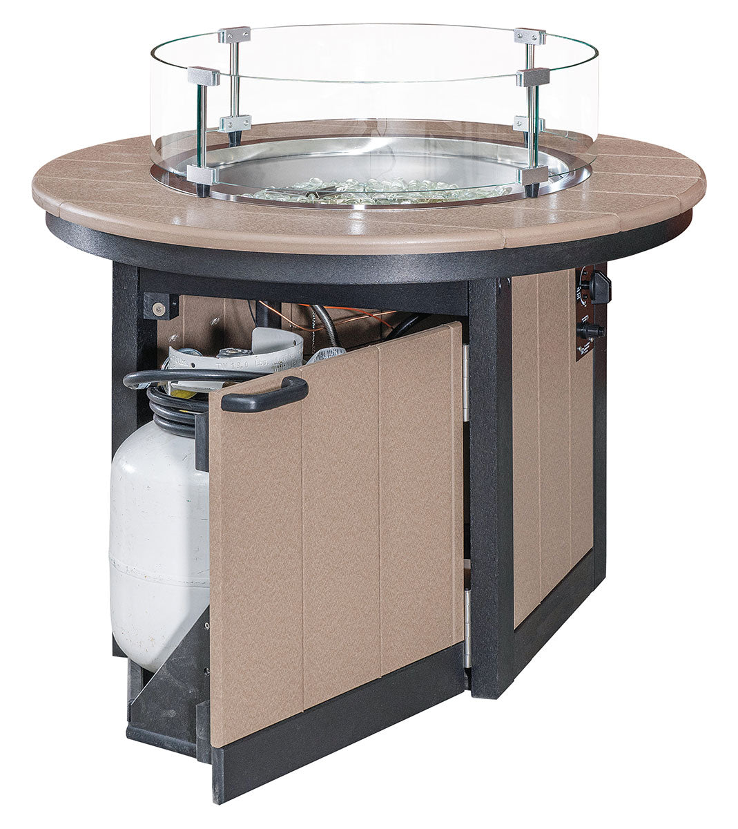 Poly Round Conversation Firepit Table 36" Wide 26" High