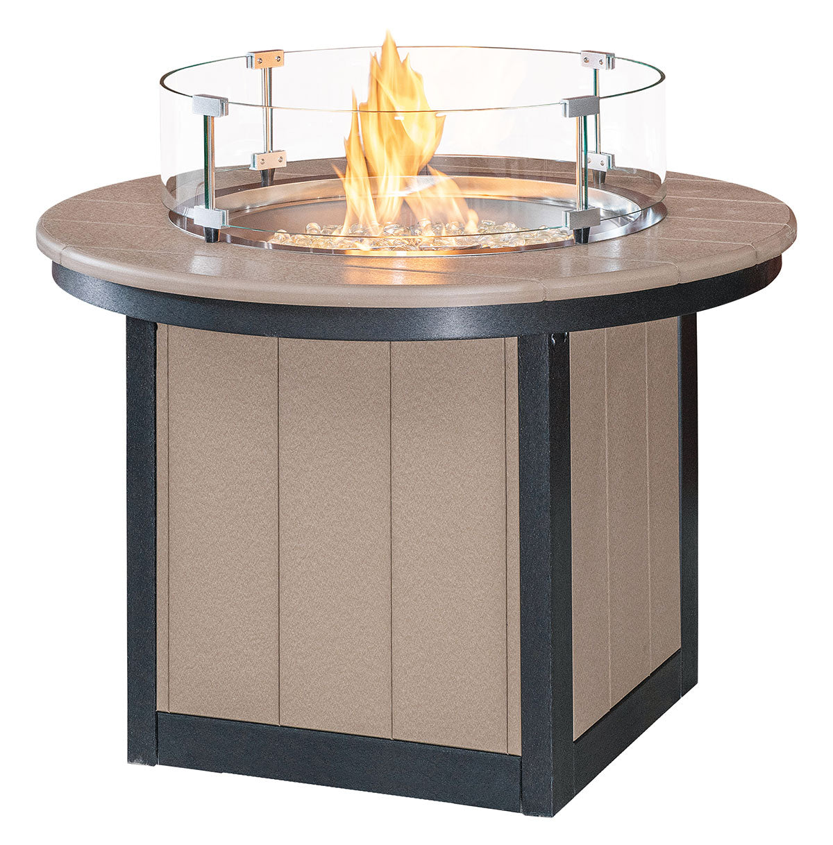 Poly Round Conversation Firepit Table 36" Wide 26" High