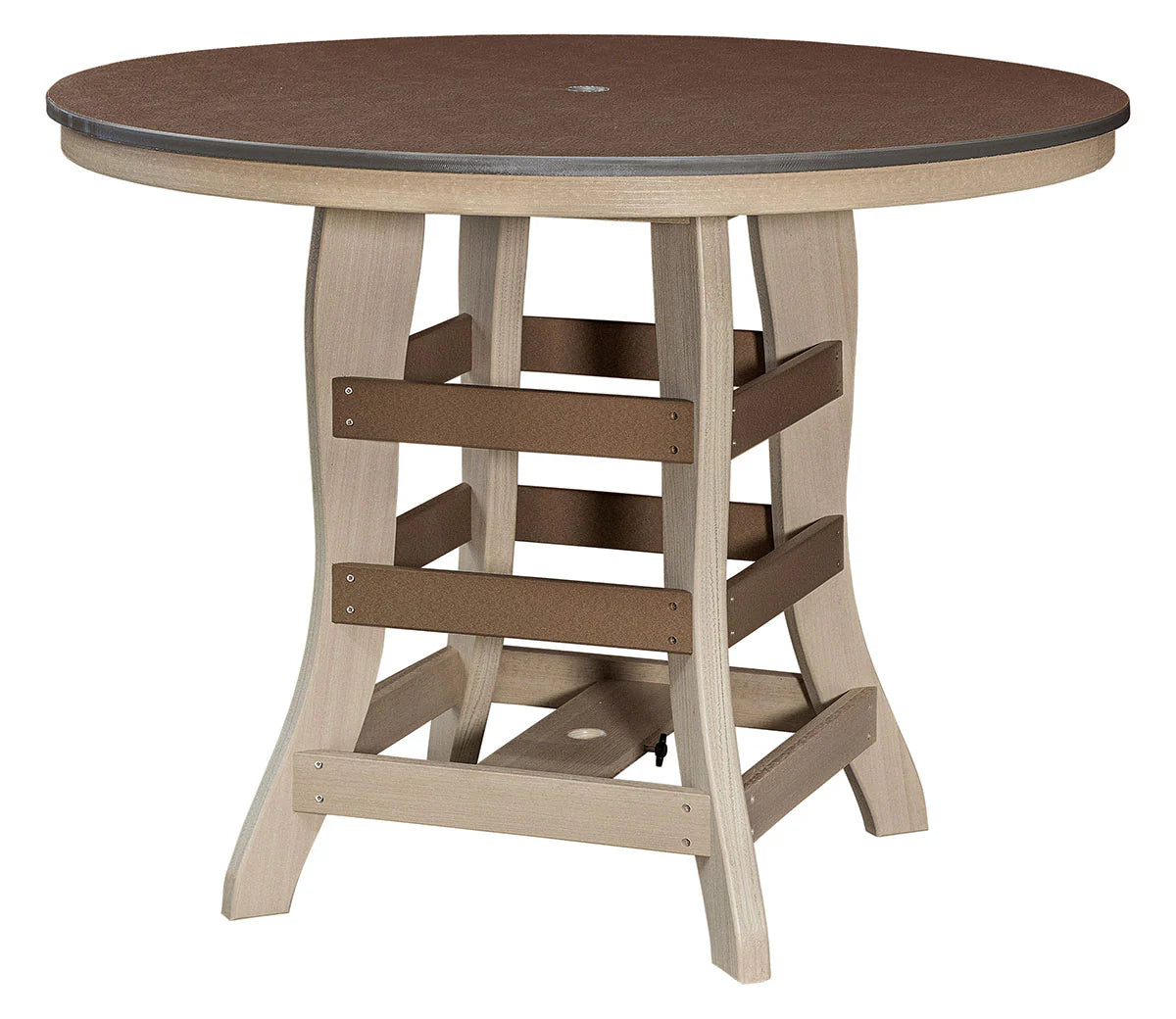 Poly 48" Round Counter Table with Umbrella Holes
