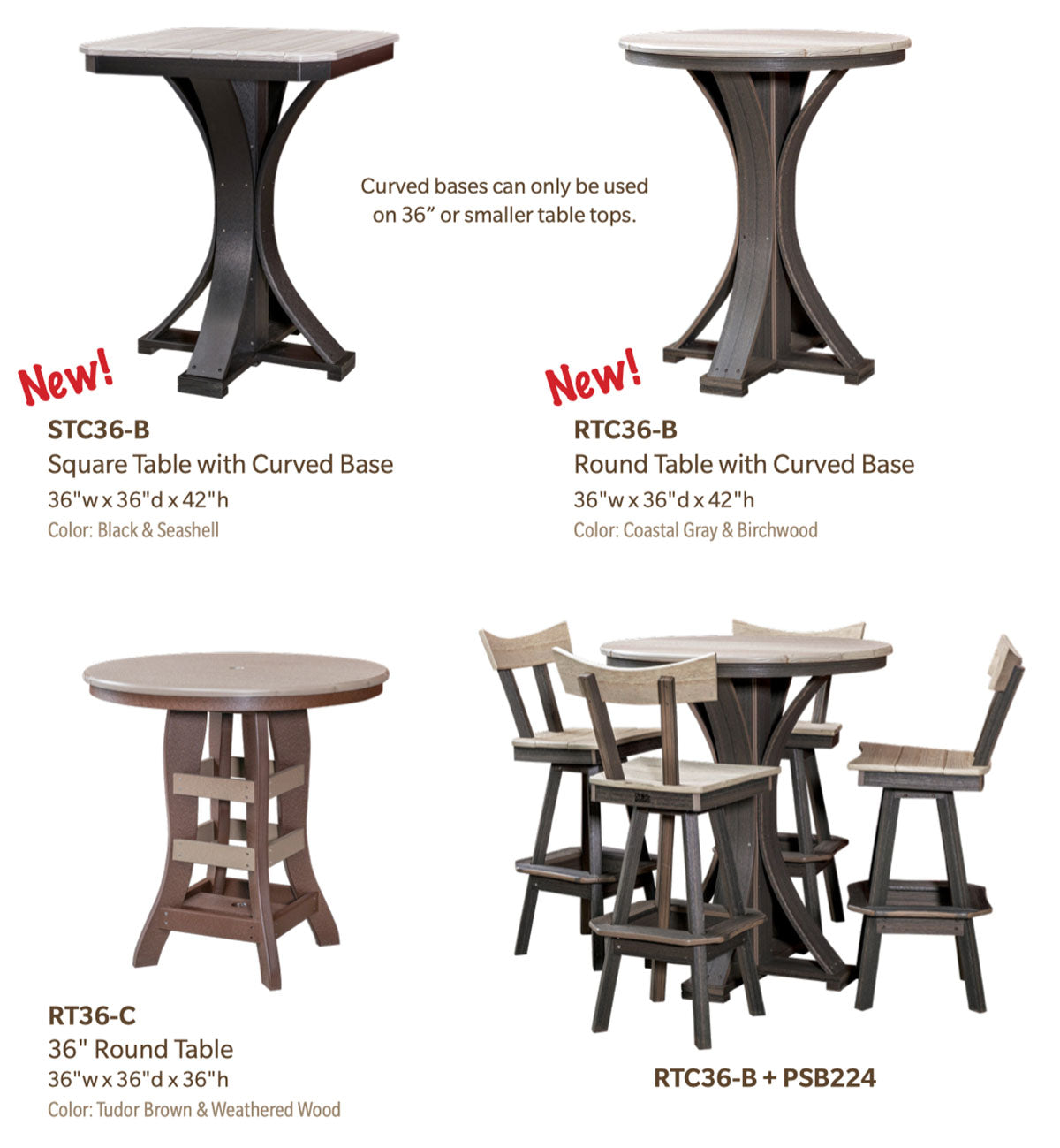 Poly 36" Round Table - Counter Height 36"