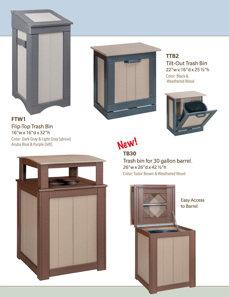 Poly Flip Top Trash Bin