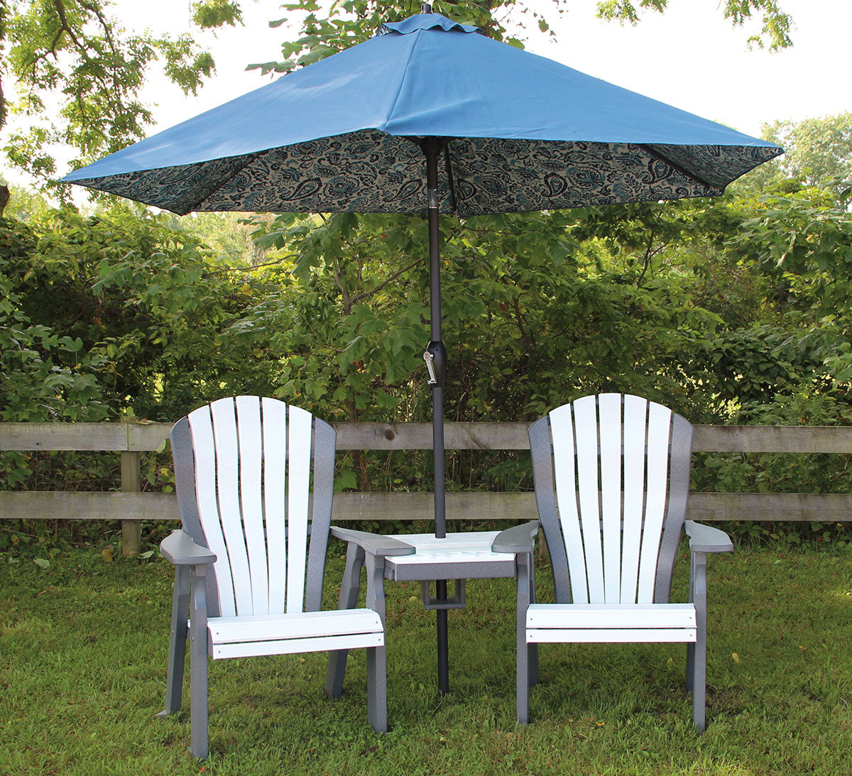 Poly Adirondack Bentback Tete A Tete Counter Height w/ umbrella hole