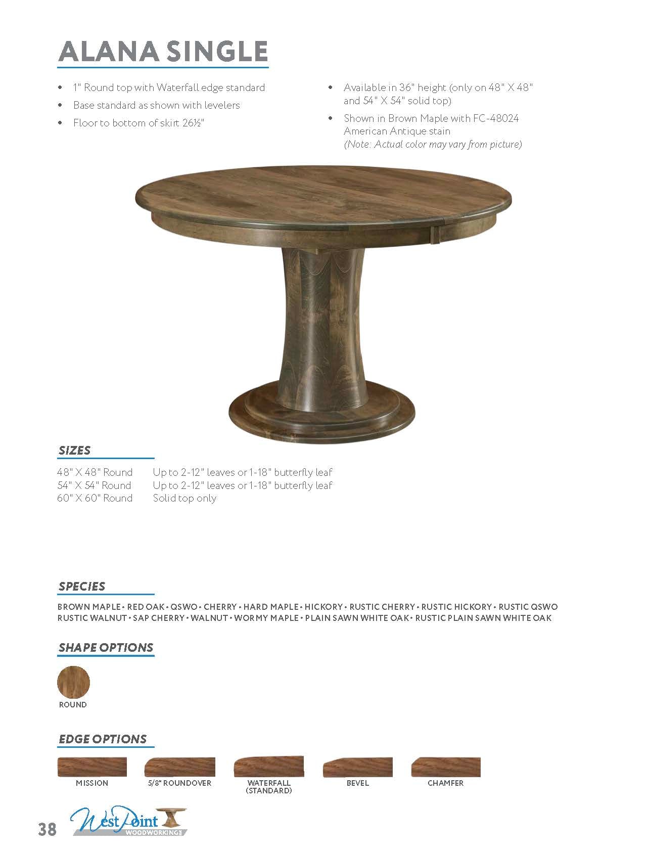 Alana Single Pedestal Table