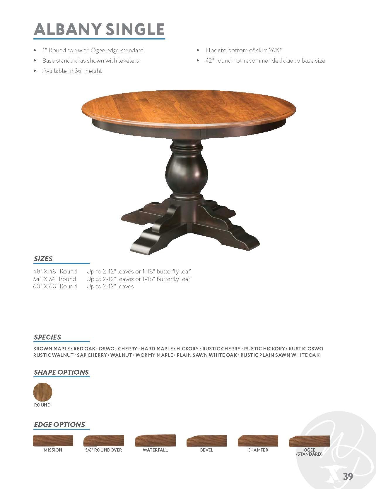 Albany Single Pedestal Table