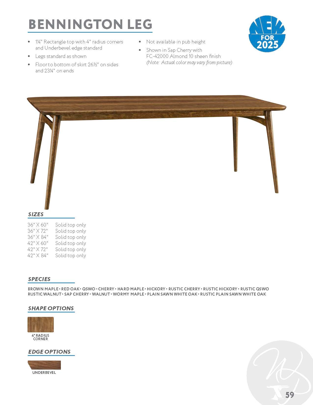Bennington Leg Table