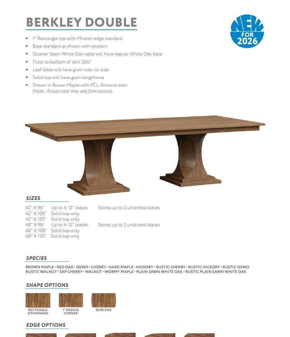 Berkley Double Pedestal Table