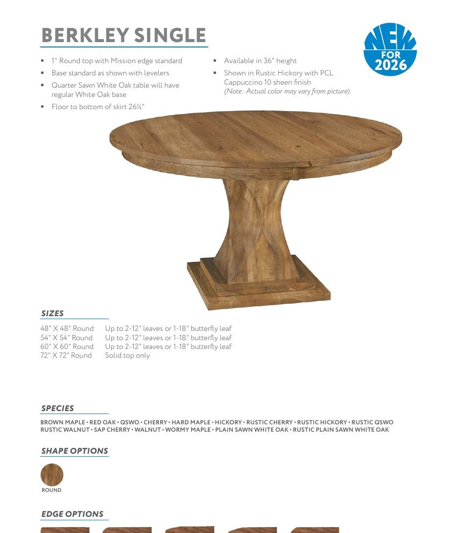 Berkley Single Pedestal Table
