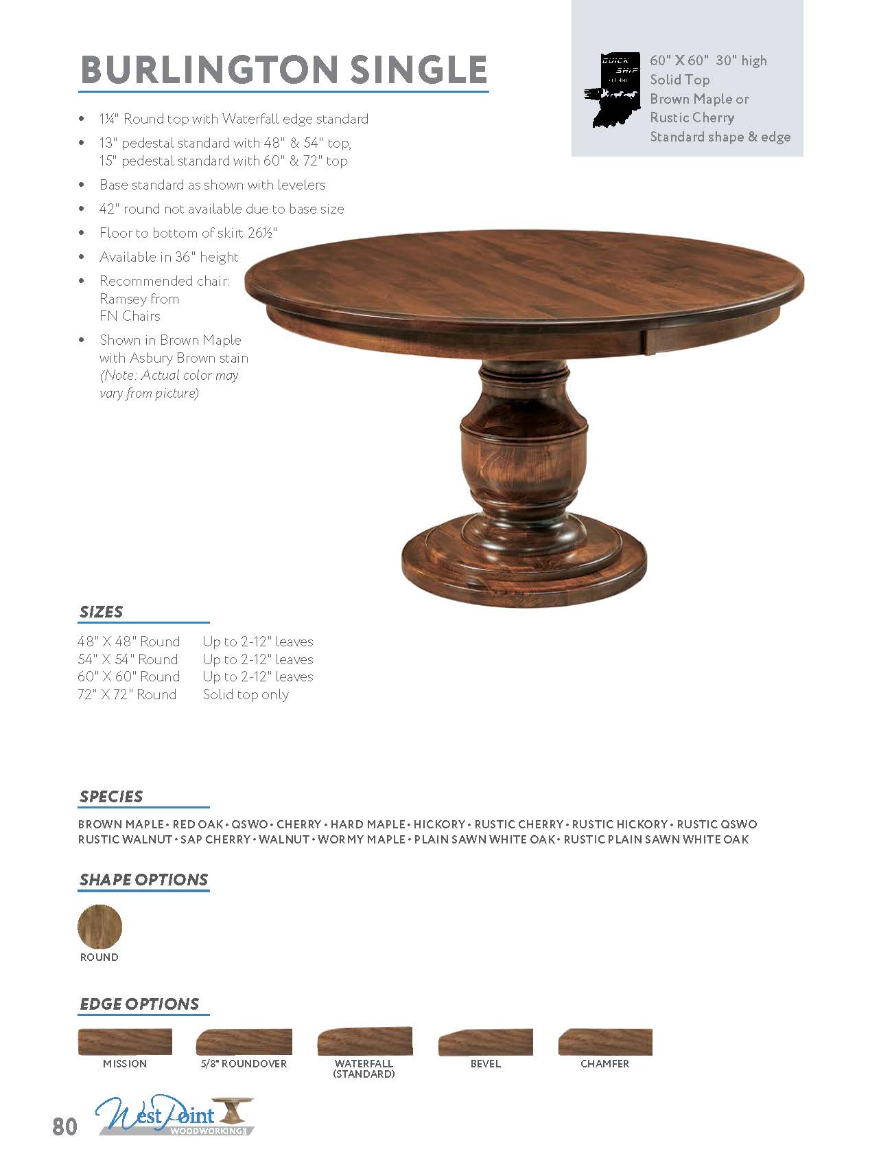 Burlington Single Pedestal Table