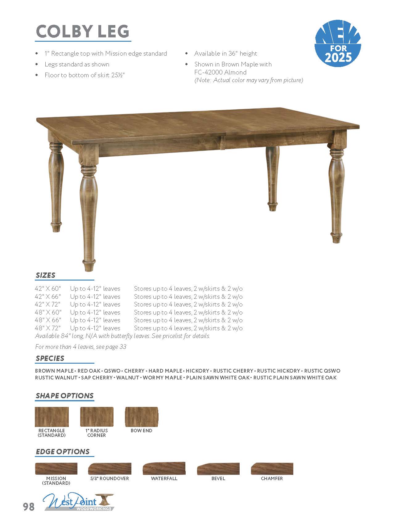 Colby Leg Table
