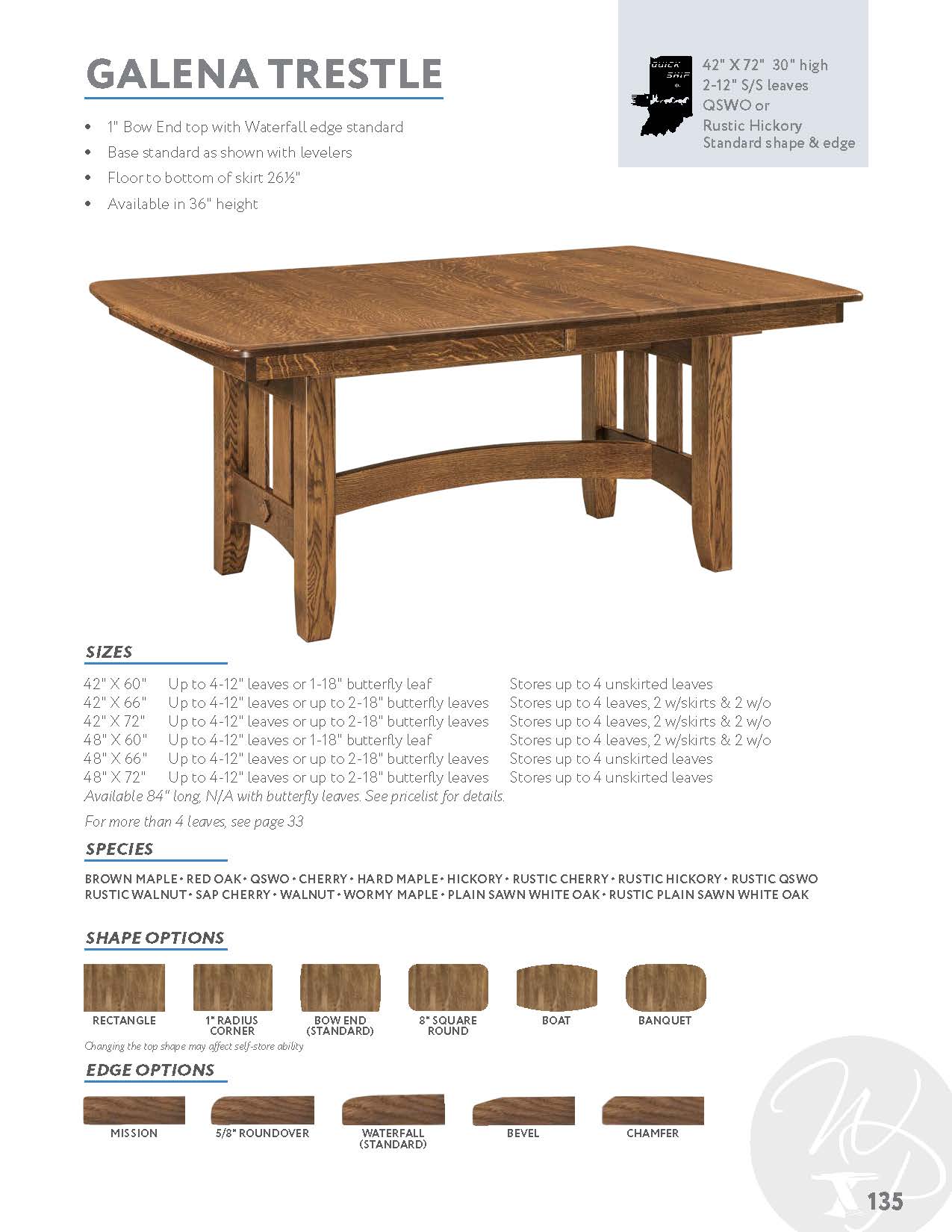 Galena Trestle Table