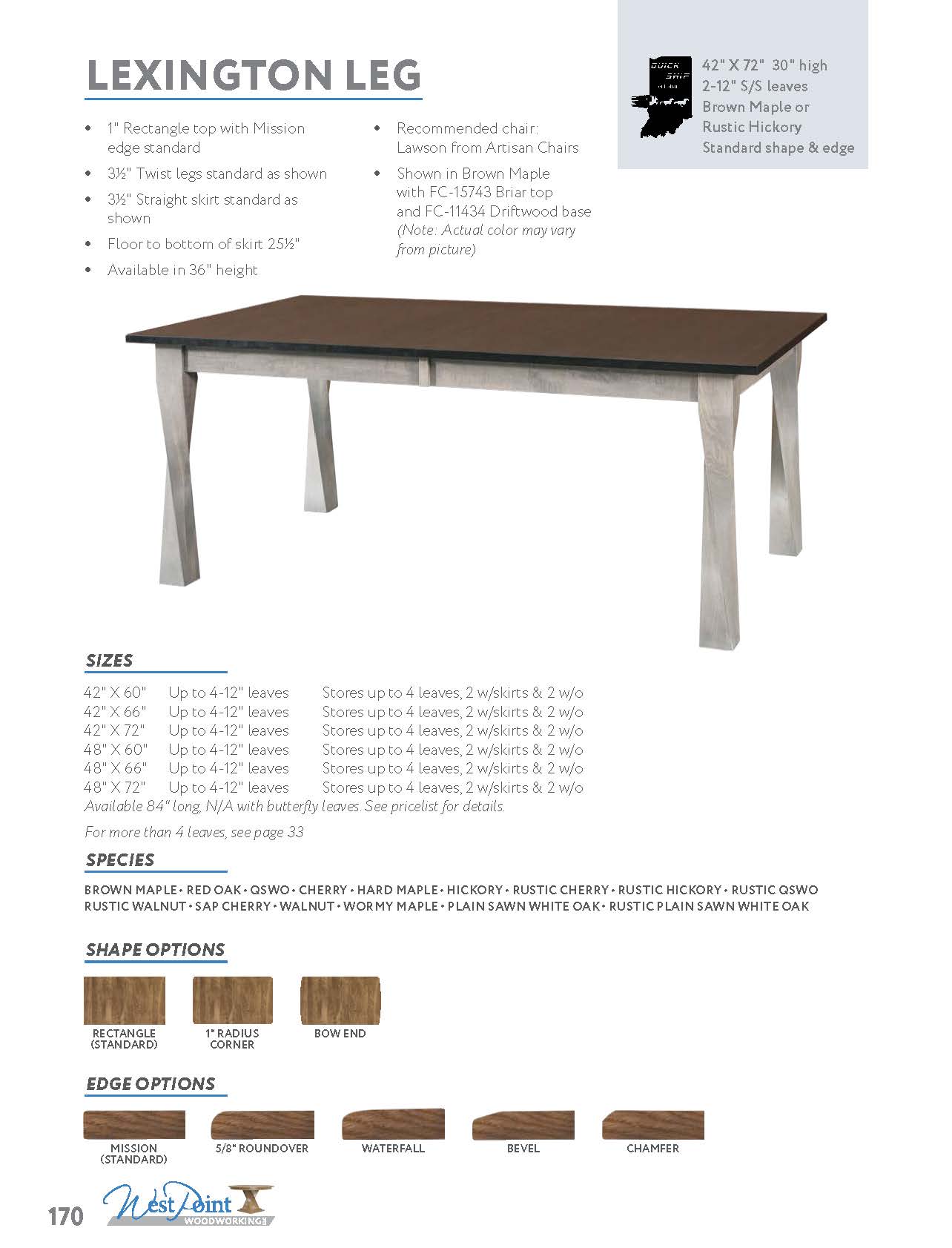 Lexington Leg Table