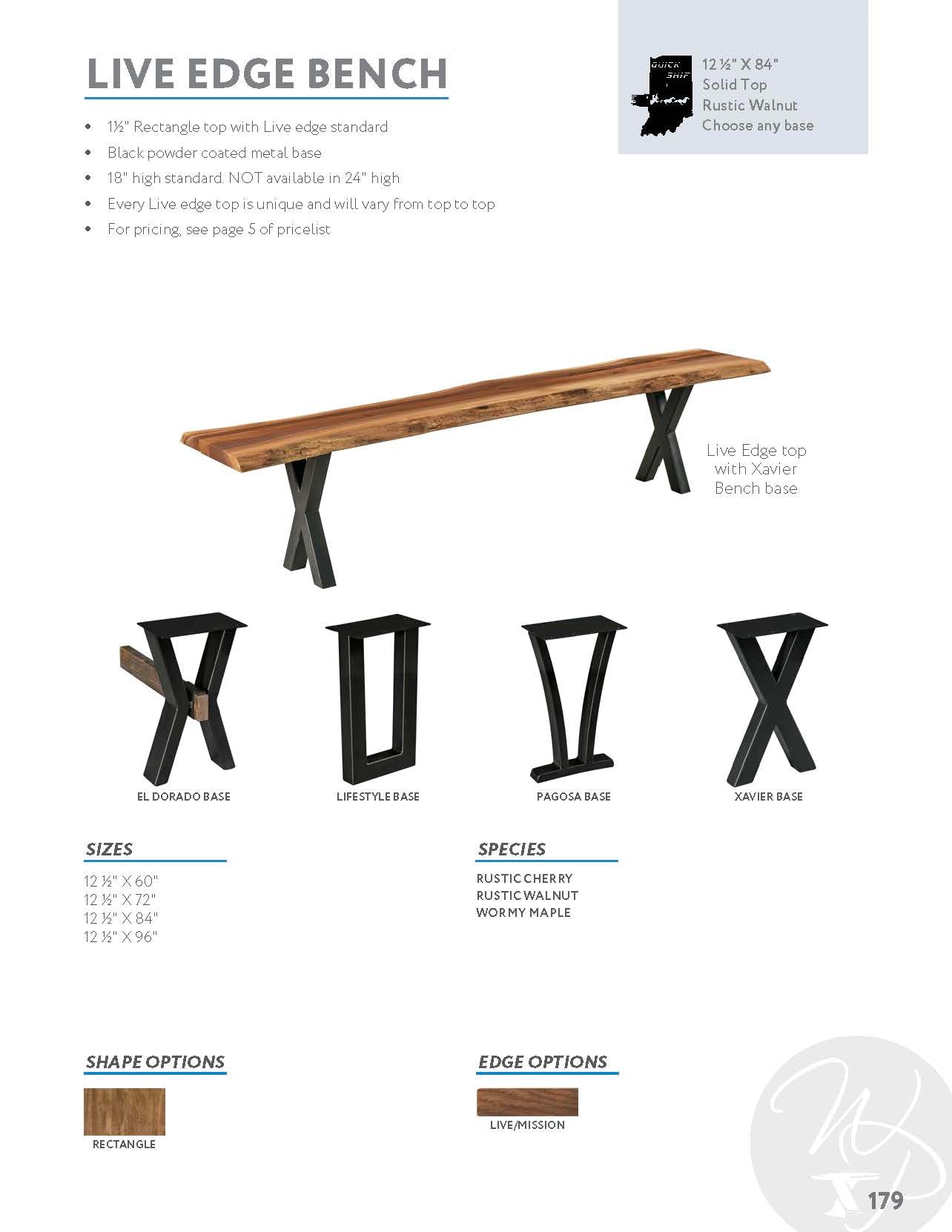 Live Edge Bench