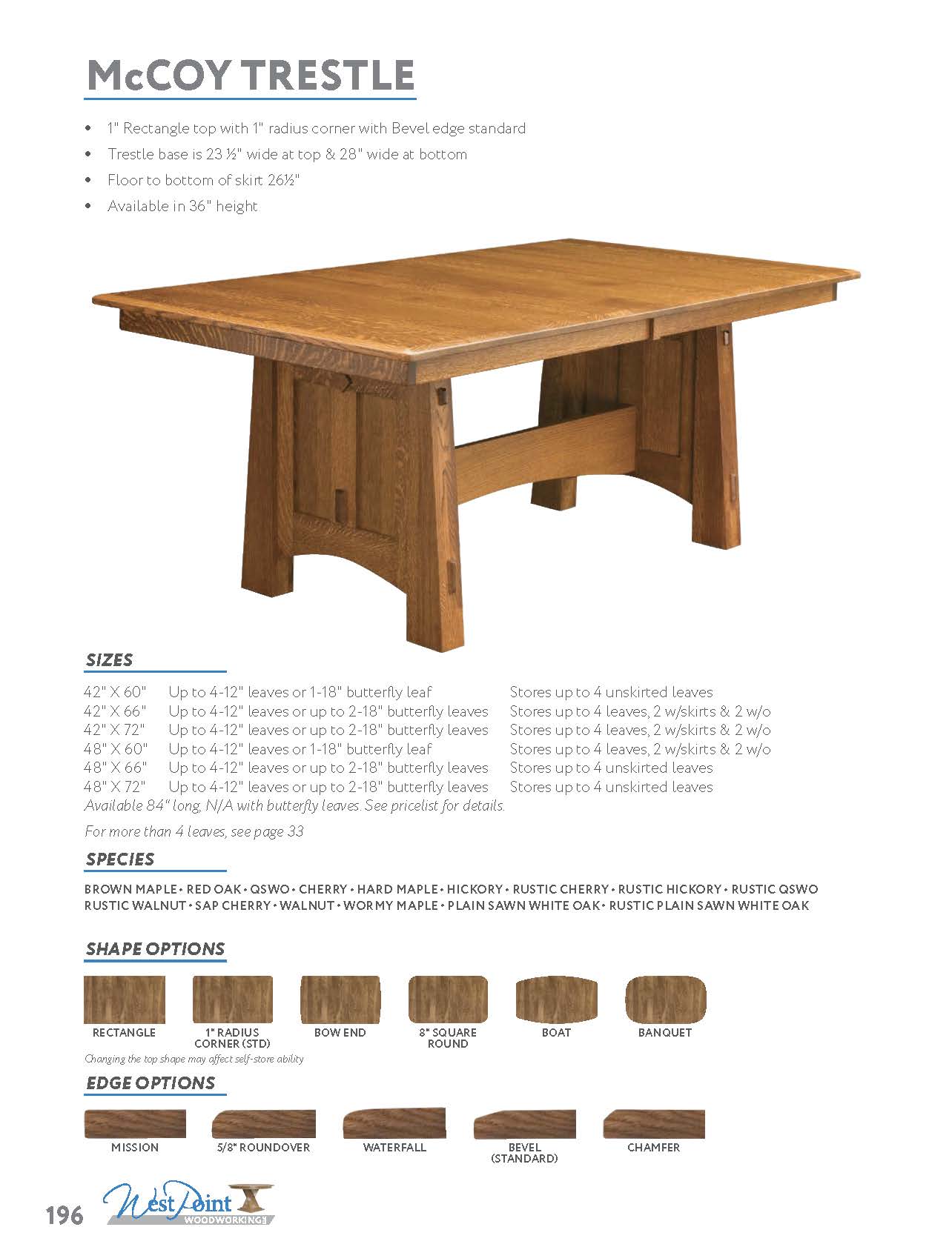 McCoy Trestle Table