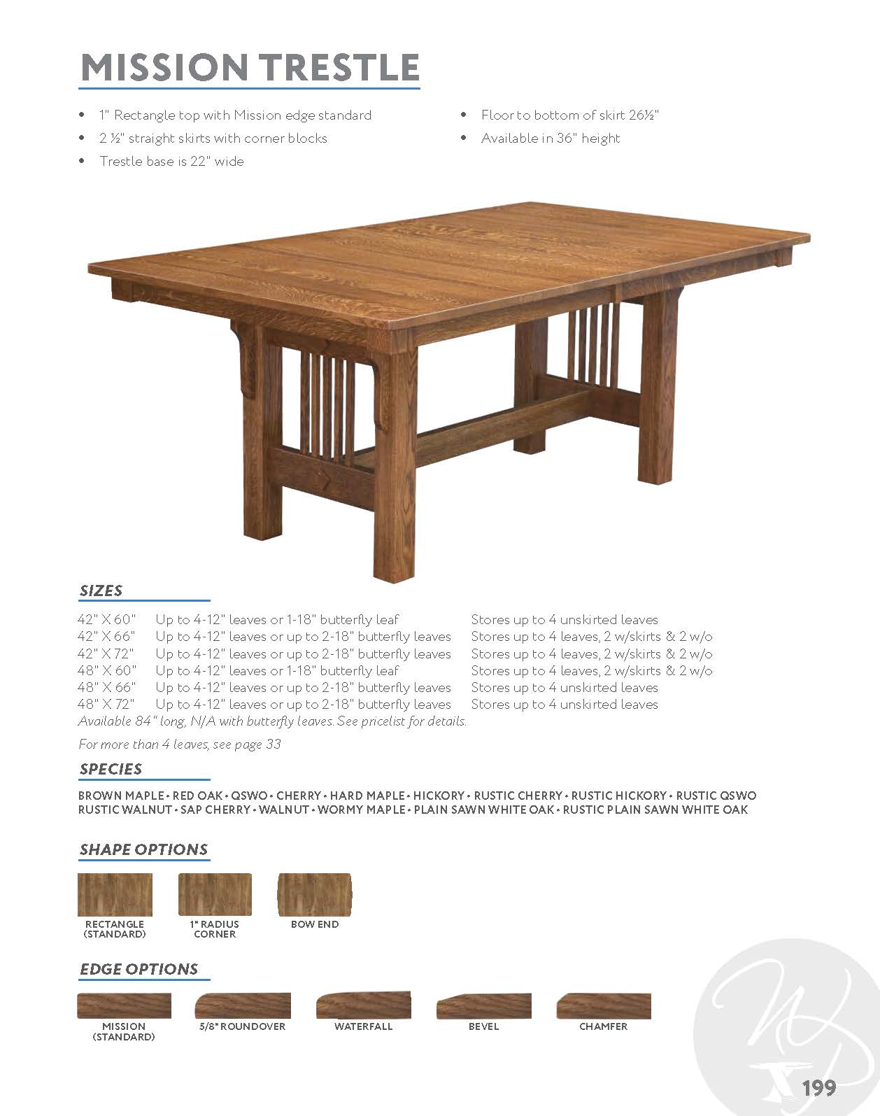 Mission Trestle Table