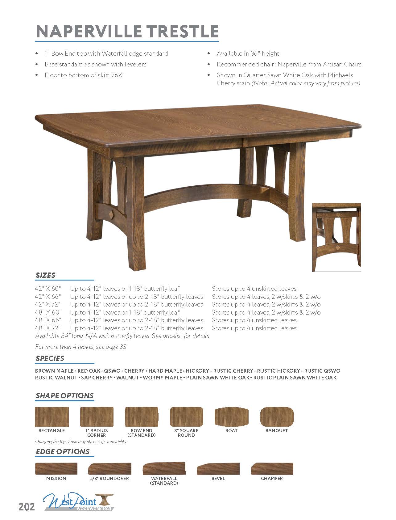Naperville Trestle Table