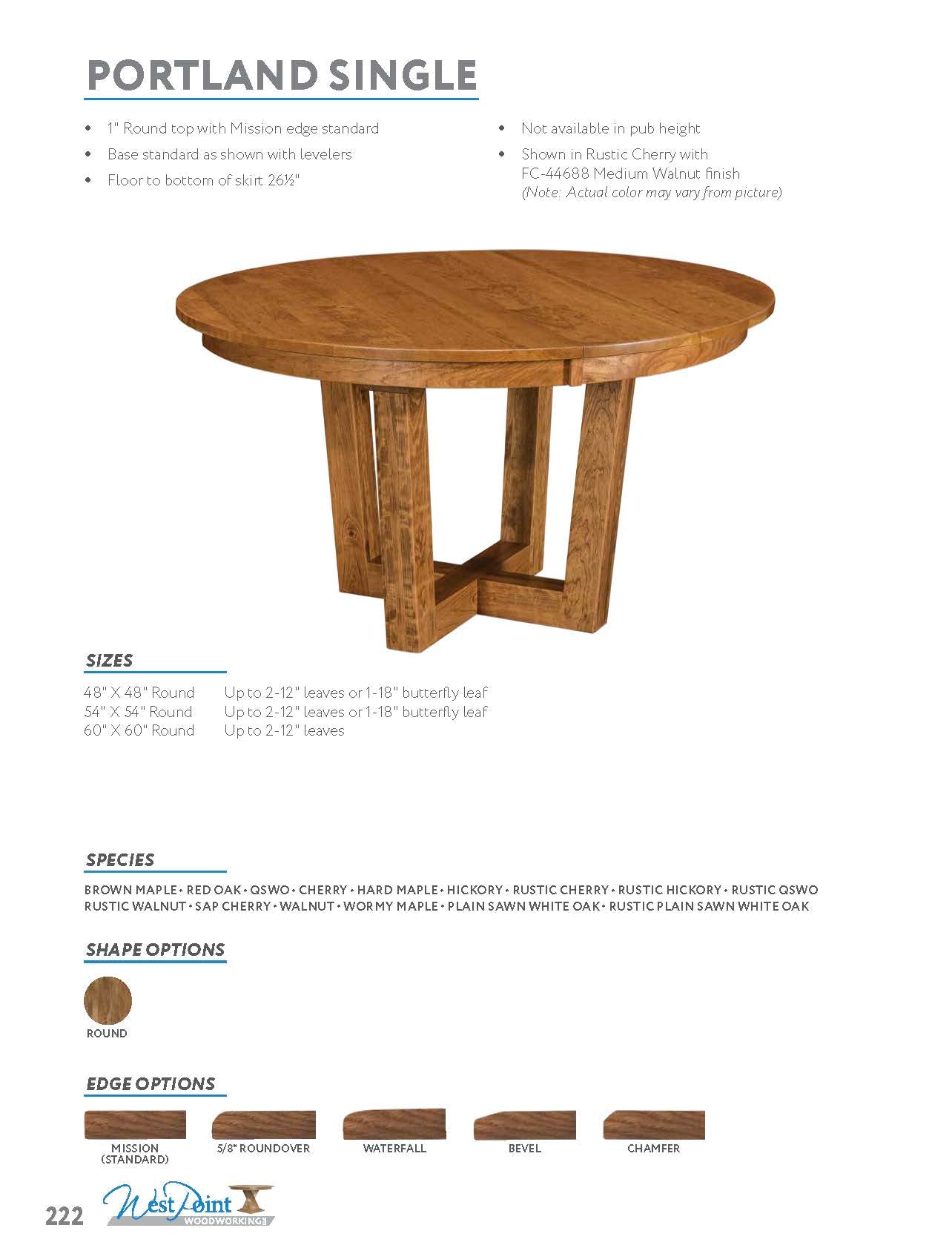 Portland Single Pedestal Table