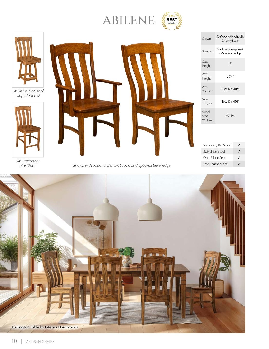 Abilene Arm Chair catalog page