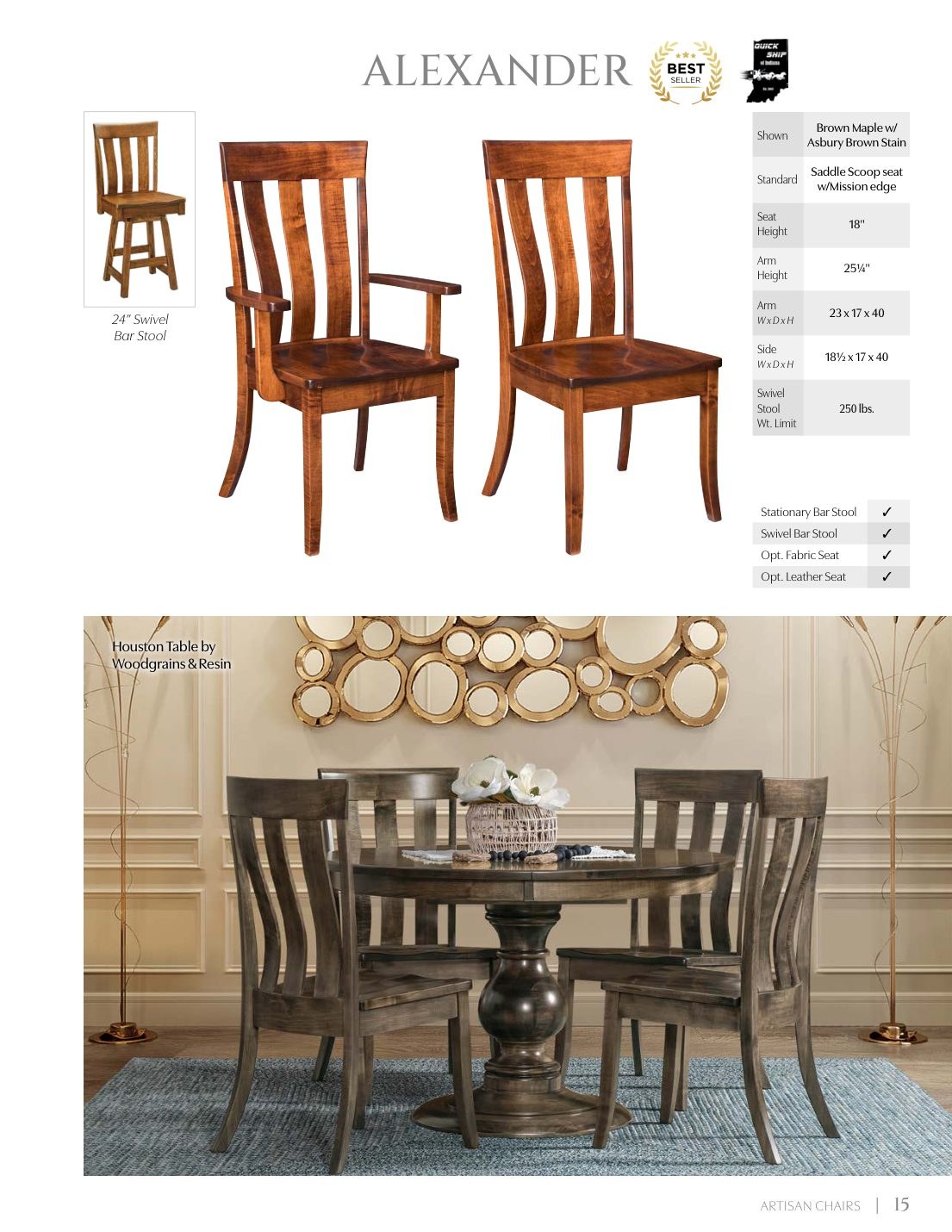 Alexander Arm Chair catalog page