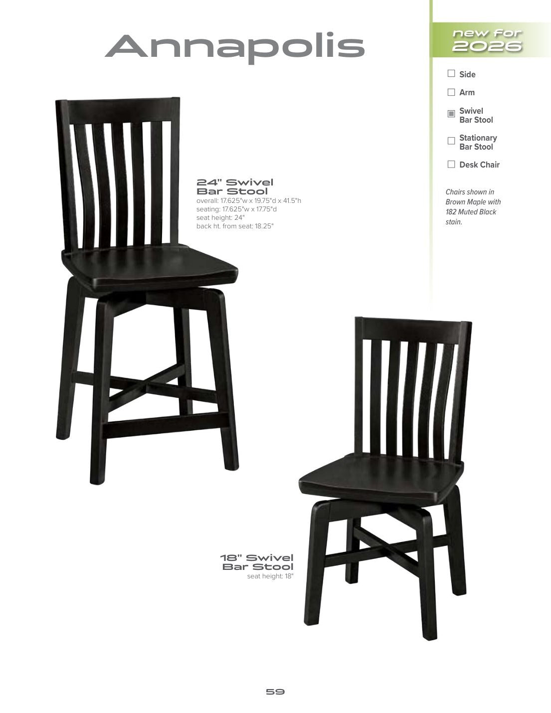 Annapolis Swivel Bar Stool catalog page