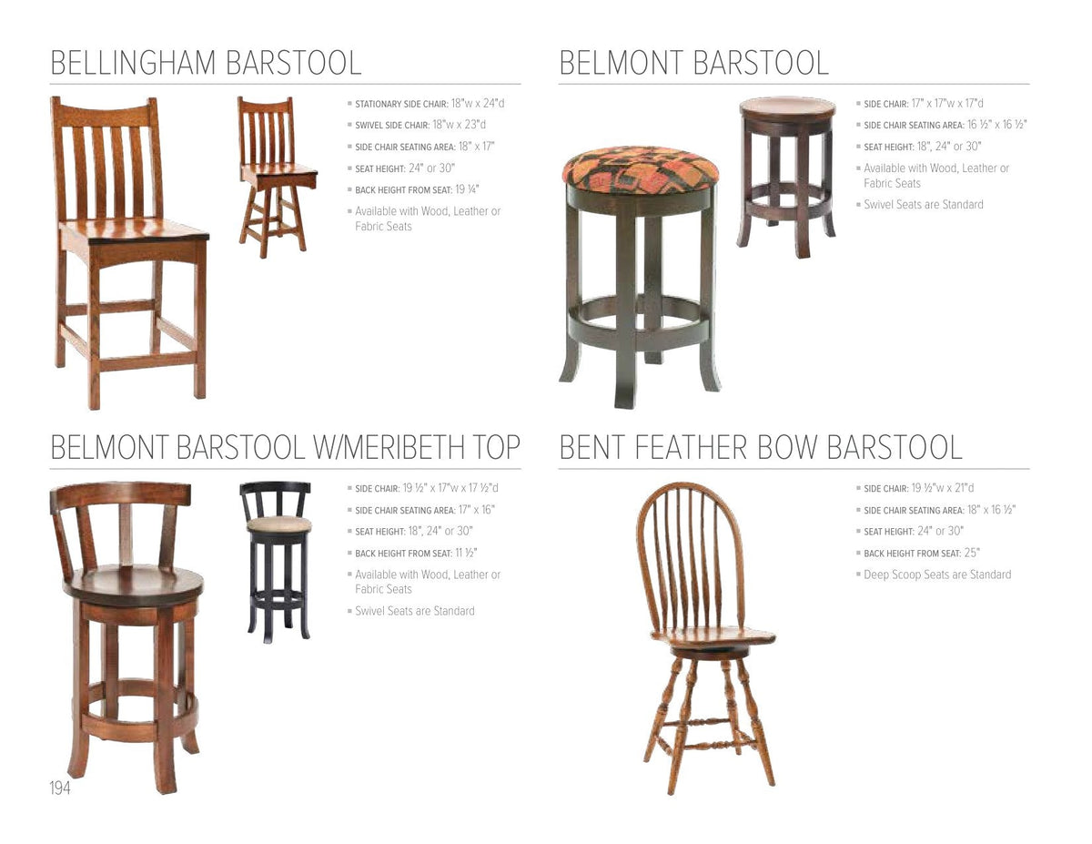 Bellingham Swivel Bar Stool catalog page
