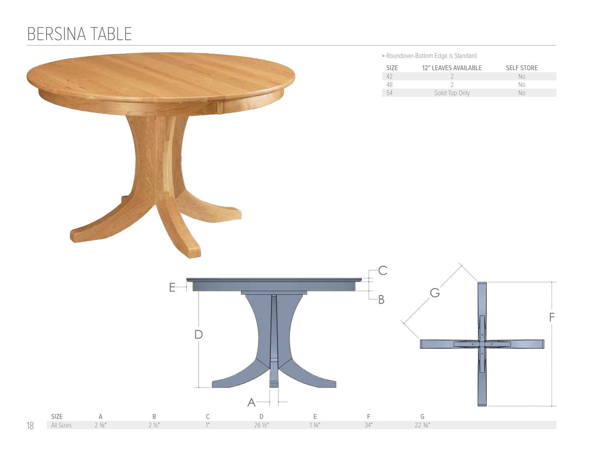 Bersina Table catalog page