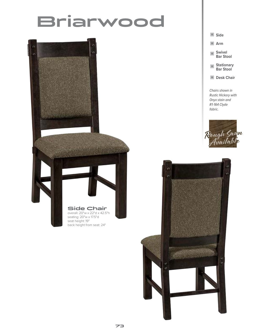 Briarwood Side Chair catalog page