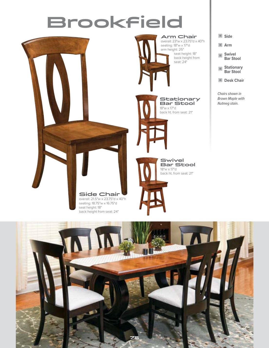 Brookfield Arm Chair catalog page
