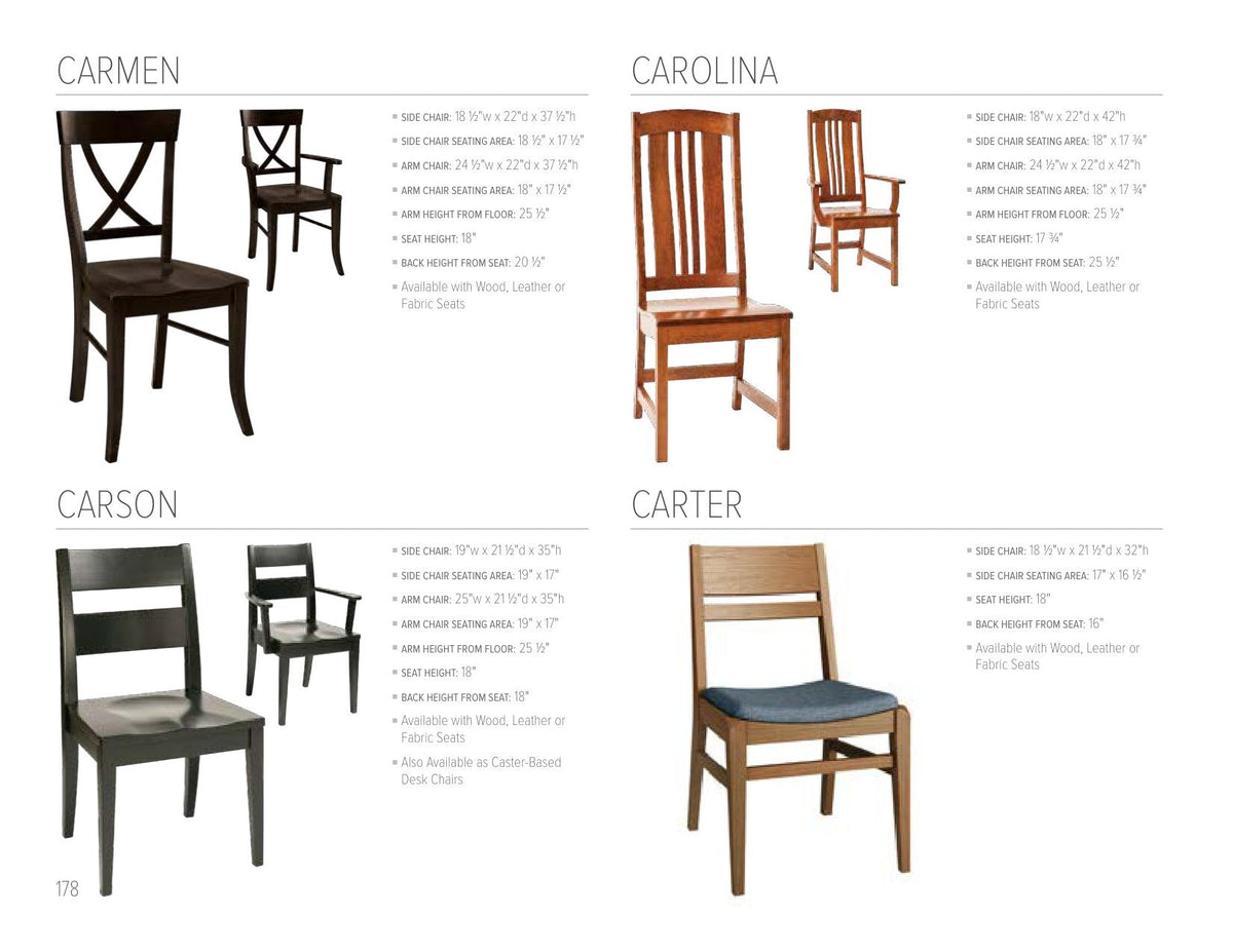 Carmen Arm Chair catalog page