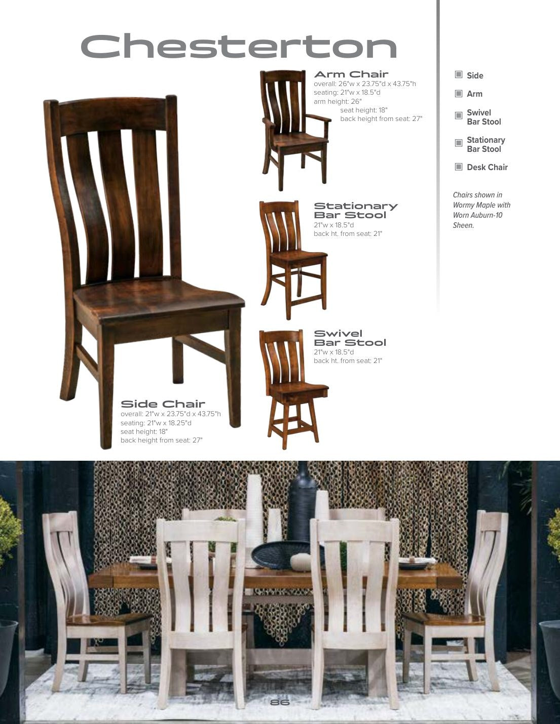 Chesterton Stationary Bar Stool catalog page